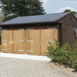Double Garage With Shingle Tile Effect Roof