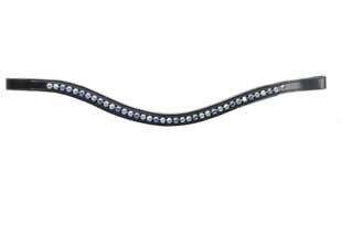 HyClass Curved Aqua Blue Crystal Brow Band - Pony