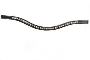 HyClass Curved Bronze & Silver Crystal Brow Band - Pony