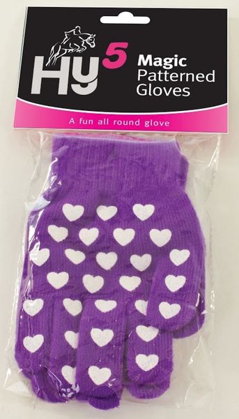 Hy5 Magic Patterned Gloves Child Purple with Hearts