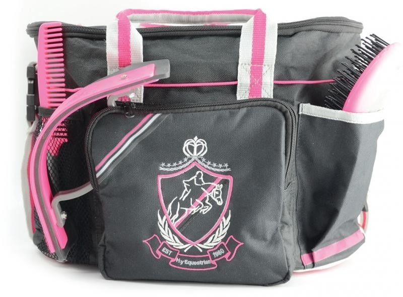 Pink & Grey   Grooming Kit Included HySHINE Complete Pro Grooming Bag    Black 