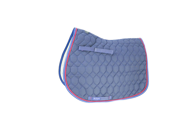 Hy Signature GP Saddle Pad, Navy/Blue/Red, Pony/Cob