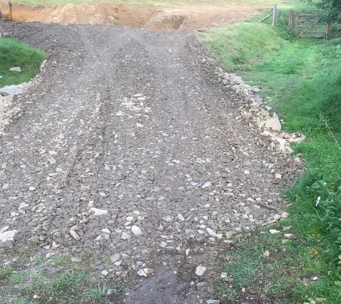 We created a gravel driveway to the site for easy acsess