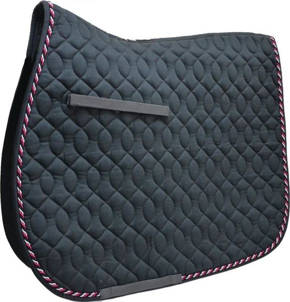 HySpeed Deluxe Saddle Pad with Cord - Cob/Full Grey/Black