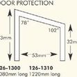 Door Chew Strip Dimensions