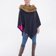 Short Tweed Cape with Faux-Fur Collar image #1