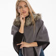 Polar Fleece and Faux-Fur Cape Poncho image #1