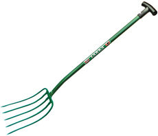 5 Tined Manure Fork with Tubular Shaft Poly T Grip