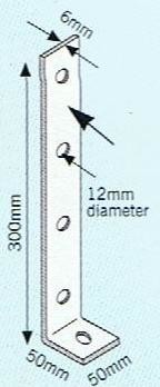 Heavy L bracket 300mm galv