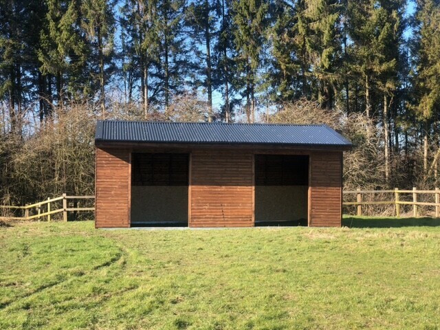 24ft x 12ft field shelter (part enclosed with 2no. 6ft openings) image #1