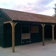 Custom Made Stable Block, Black With Cedar Shingle Tile Roof