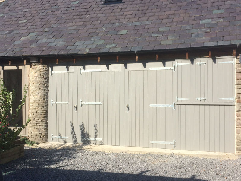 Painted Garage Doors with Workshop Door &amp; Shutters