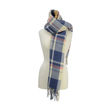 Supersoft Tartan Scarf Soft Blue/Cream/Peach