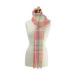 Supersoft Tartan Scarf Soft Coral/Grey/Cream 