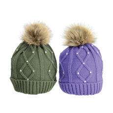 HyFASHION Dakota Diamante Bobble Hat