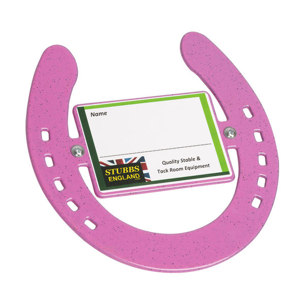 Pink horseshoe nameplate