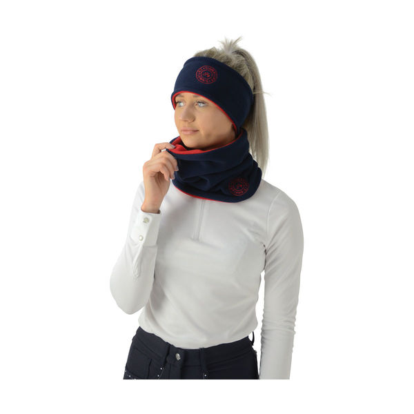 Hy Signature Soft Fleece Neck Warmer, navy/red