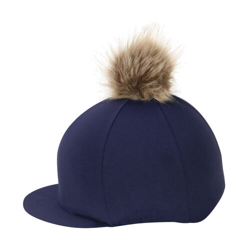 Hy Equestrian Hat Cover with Faux Fur Pom Pom