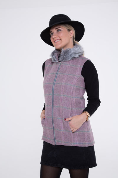 Serina Tweed and Faux-Fur Collar Gilet image #1